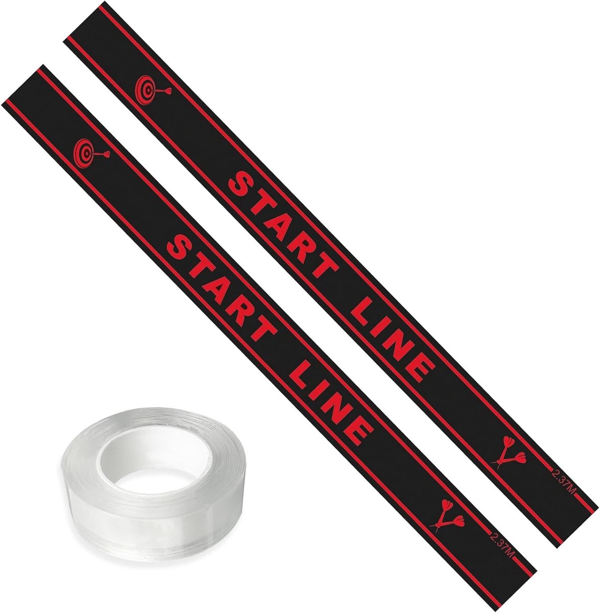 Professionele Darts Mat met Rubber Achterkant, 2 Stuks Dart Oche Lijn en Dubbelzijdige Tape voor Nauwkeurig Gooien en Antislip Grip