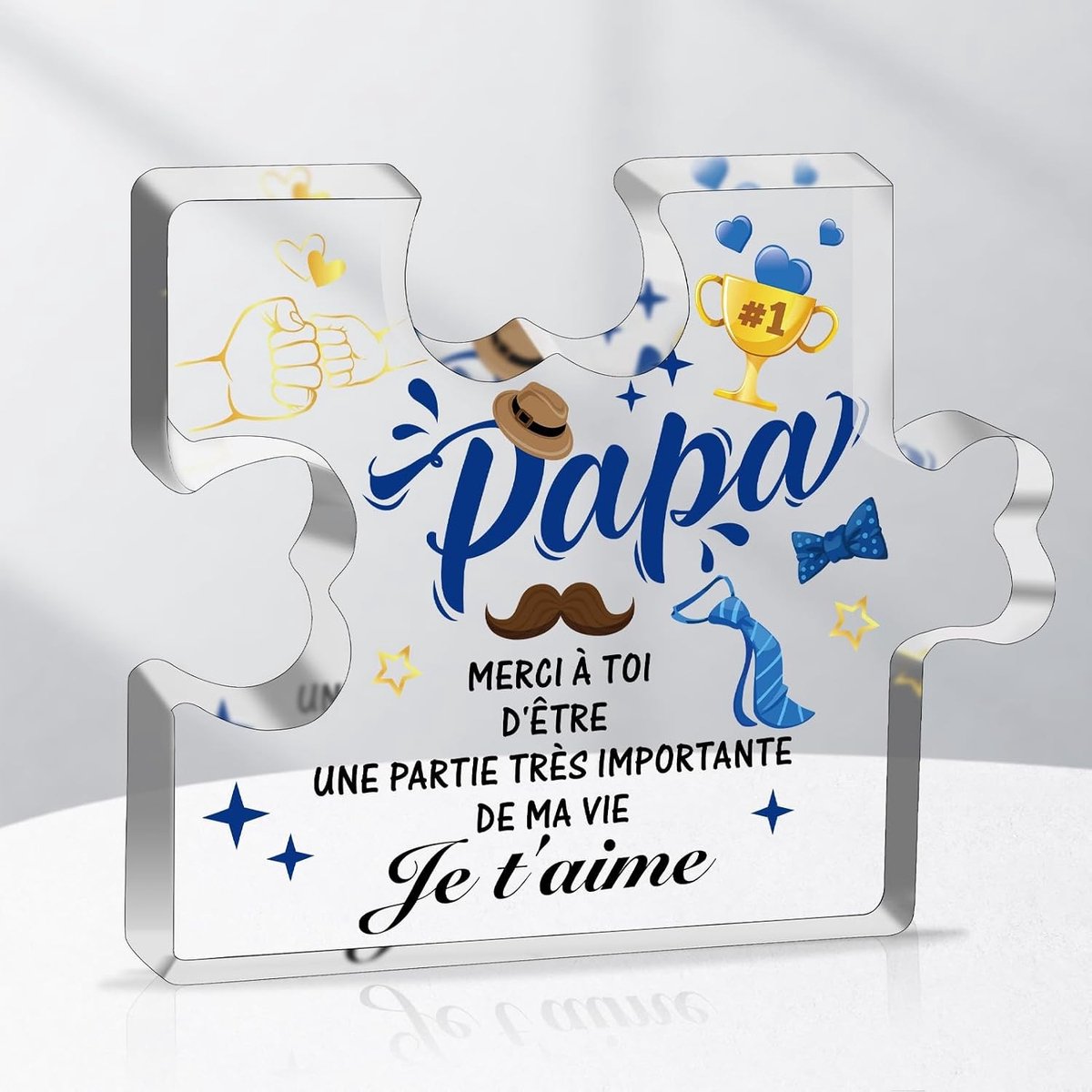 Unieke acryl puzzel als cadeau voor vader, perfect voor Vaderdag en verjaardagen, origineel en persoonlijk geschenk