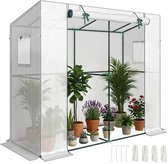 Outsunny tuinkas met gaasramen - Kweekkas kunststof - Broeikas tuin - Wit