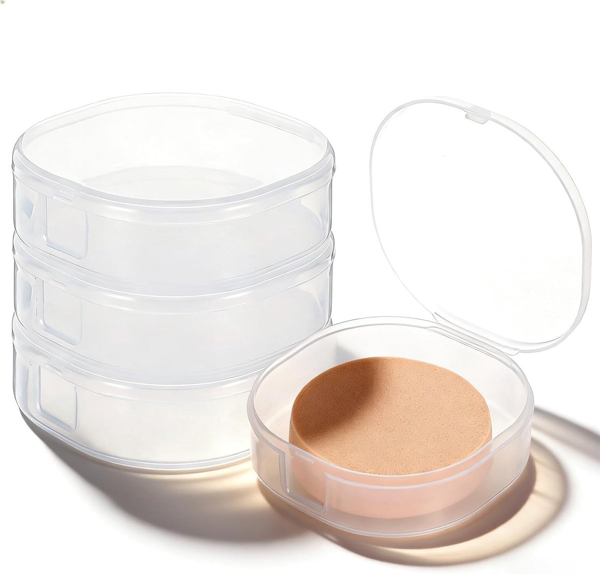 4 Stuks Draagbare Katoenen Rondjes voor Cosmetica | Herbruikbare Make-up Pads en Organizers