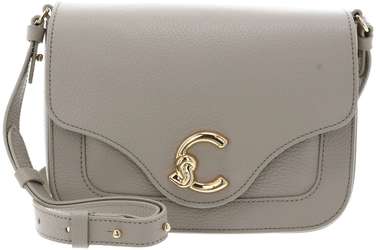 COCCINELLE Leren schoudertas C-Me Crossbody Bag Grained Leather Eucalipto groengrijs