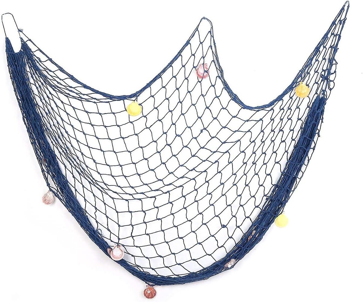 Decoratienet - Katoen - Mediterraan - Handgemaakt - Blauw - Style Marine