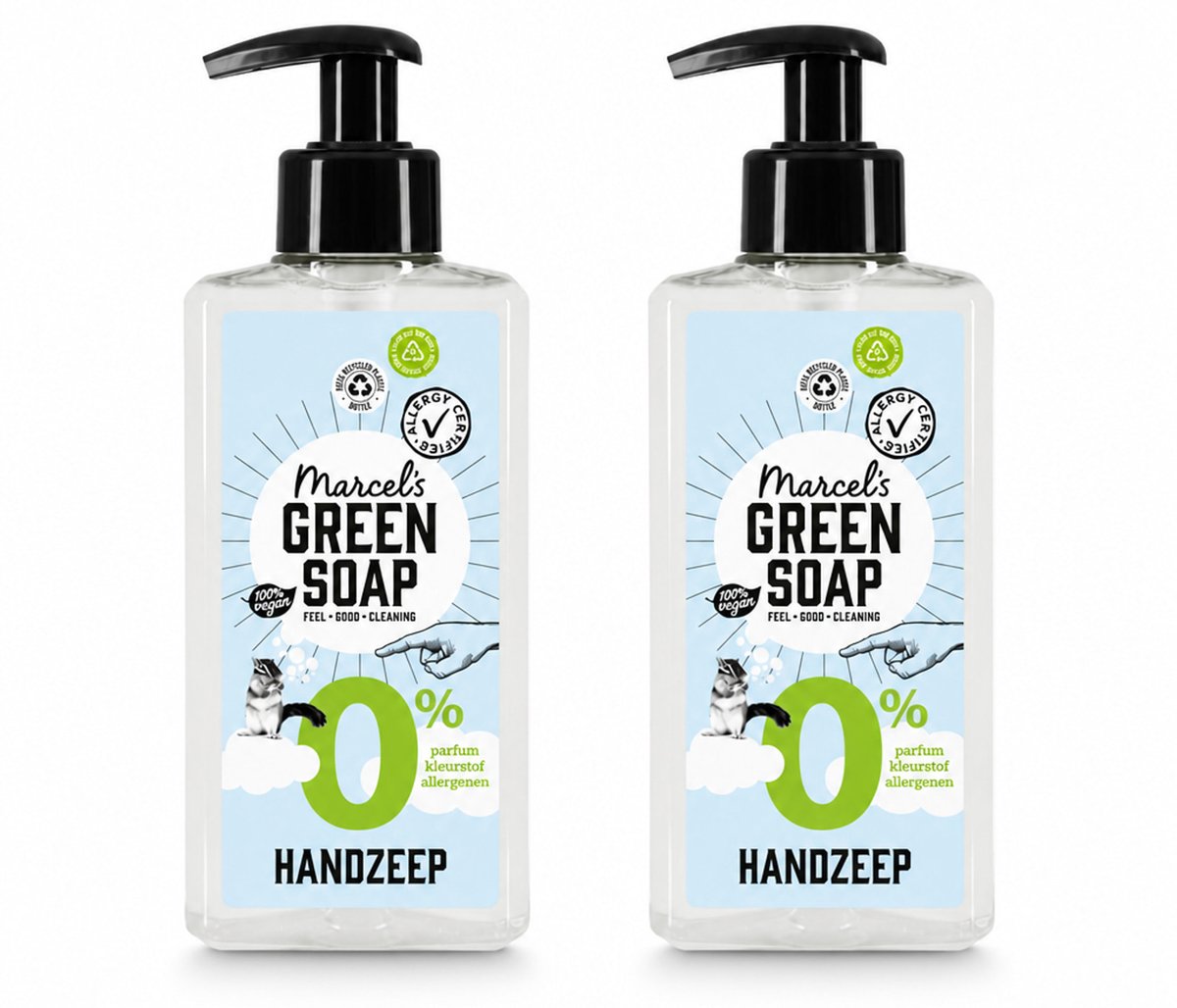 2 x Marcel's Green Soap - Handzeep 0% - Zachte verzorging - 250 ml - Voordeelverpakking - 2 stuks