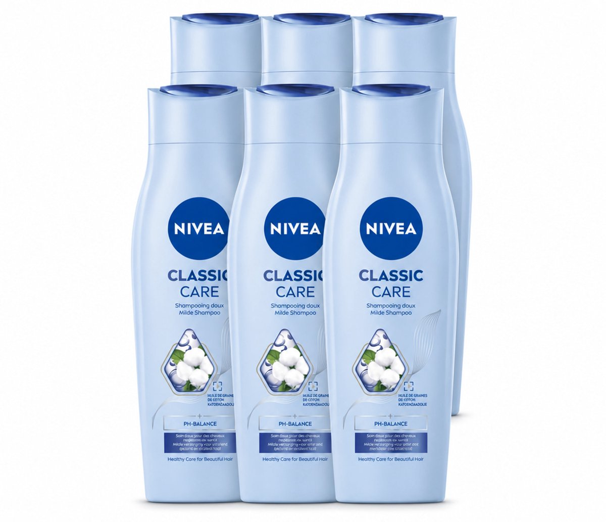 6 x NIVEA - Shampoo - Klassieke Verzorging - Gezonde Zorg - Glanzend Haar - 250 ml - Voordeelverpakking - 6 stuks