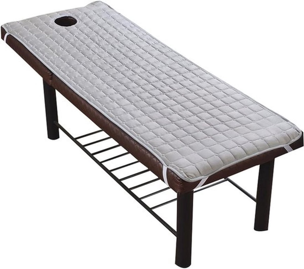 Bedekking voor Beauty Massage en SPA Behandelingen met Ademholgaatje - Polyester, Elastisch, 190x70cm - Grijs
