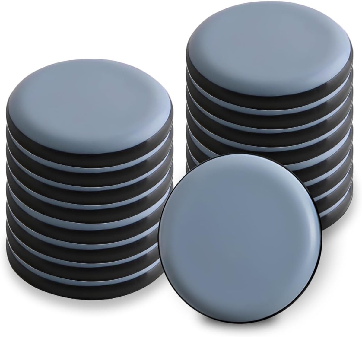 Set van 16 ronde zelfklevende meubelglijders van PTFE Teflon voor eenvoudig verplaatsen op gladde vloeren en tapijt, diameter 25 mm, ideaal voor bescherming en stabiliteit