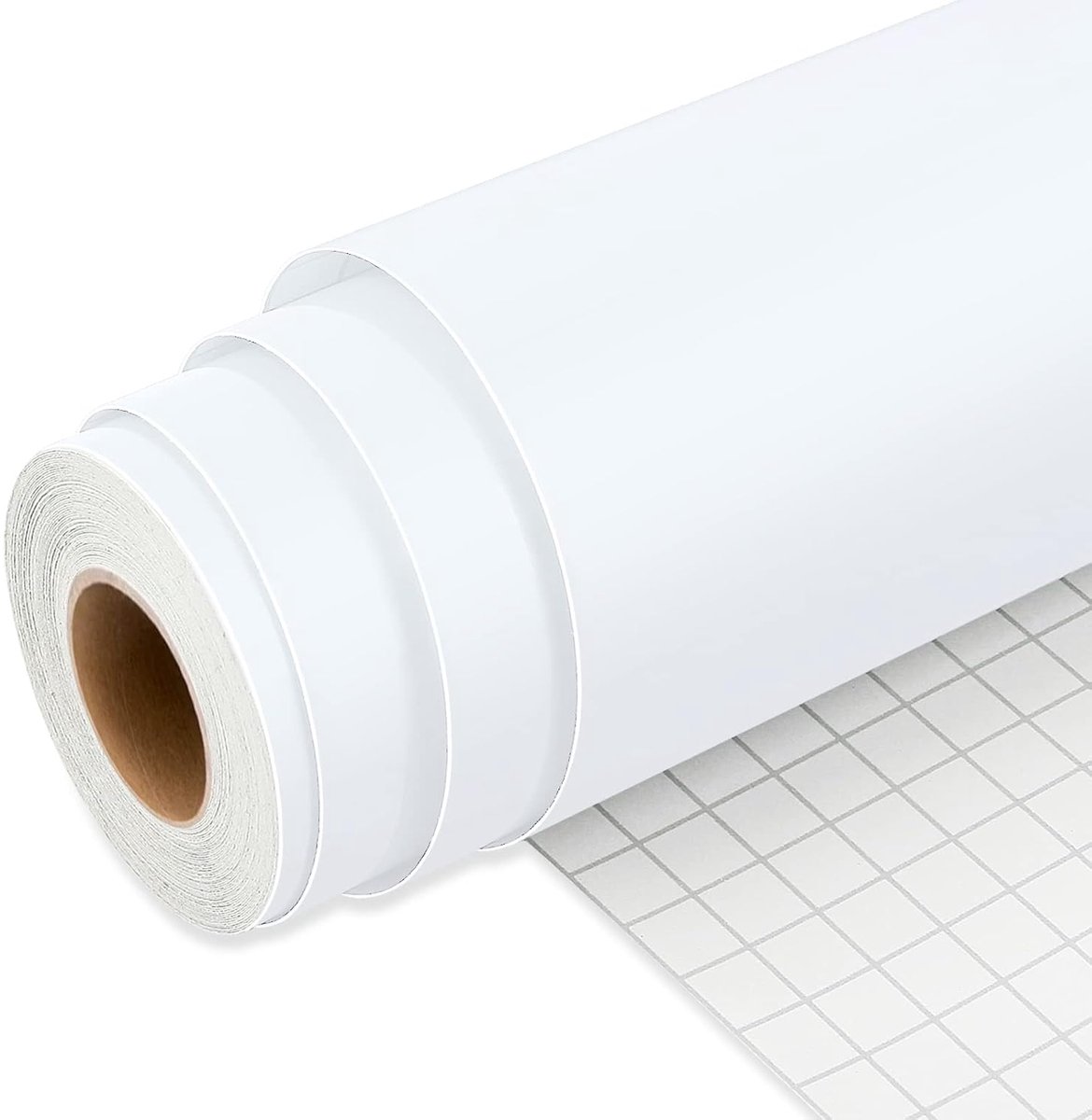 Mat witte plotterfolie, 30,5 cm x 7,62 m, zelfklevende vinylfolie voor snijmachines