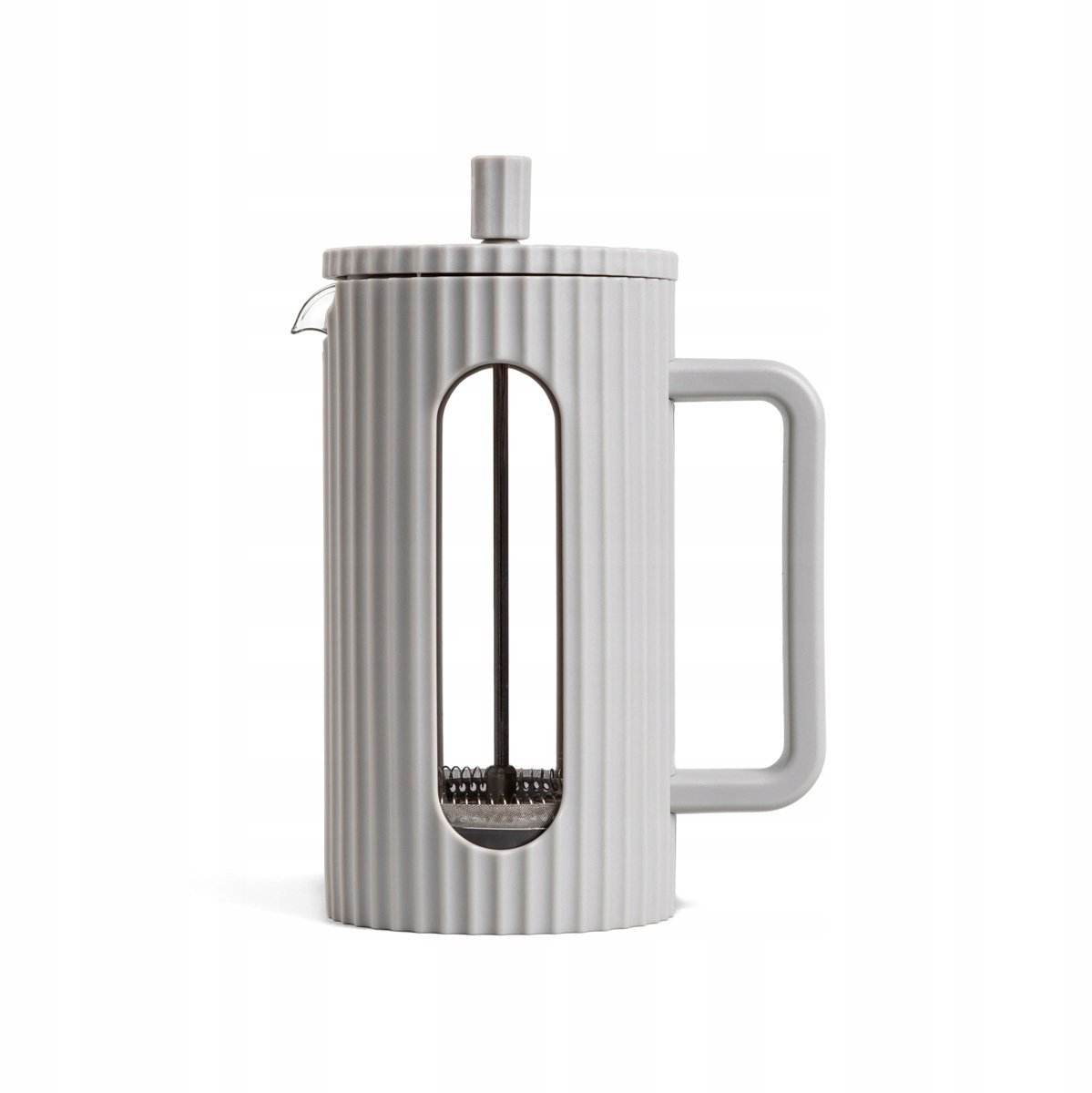 Genua Zware Glazen Koffiezetter met Geribbeld Design - 1L