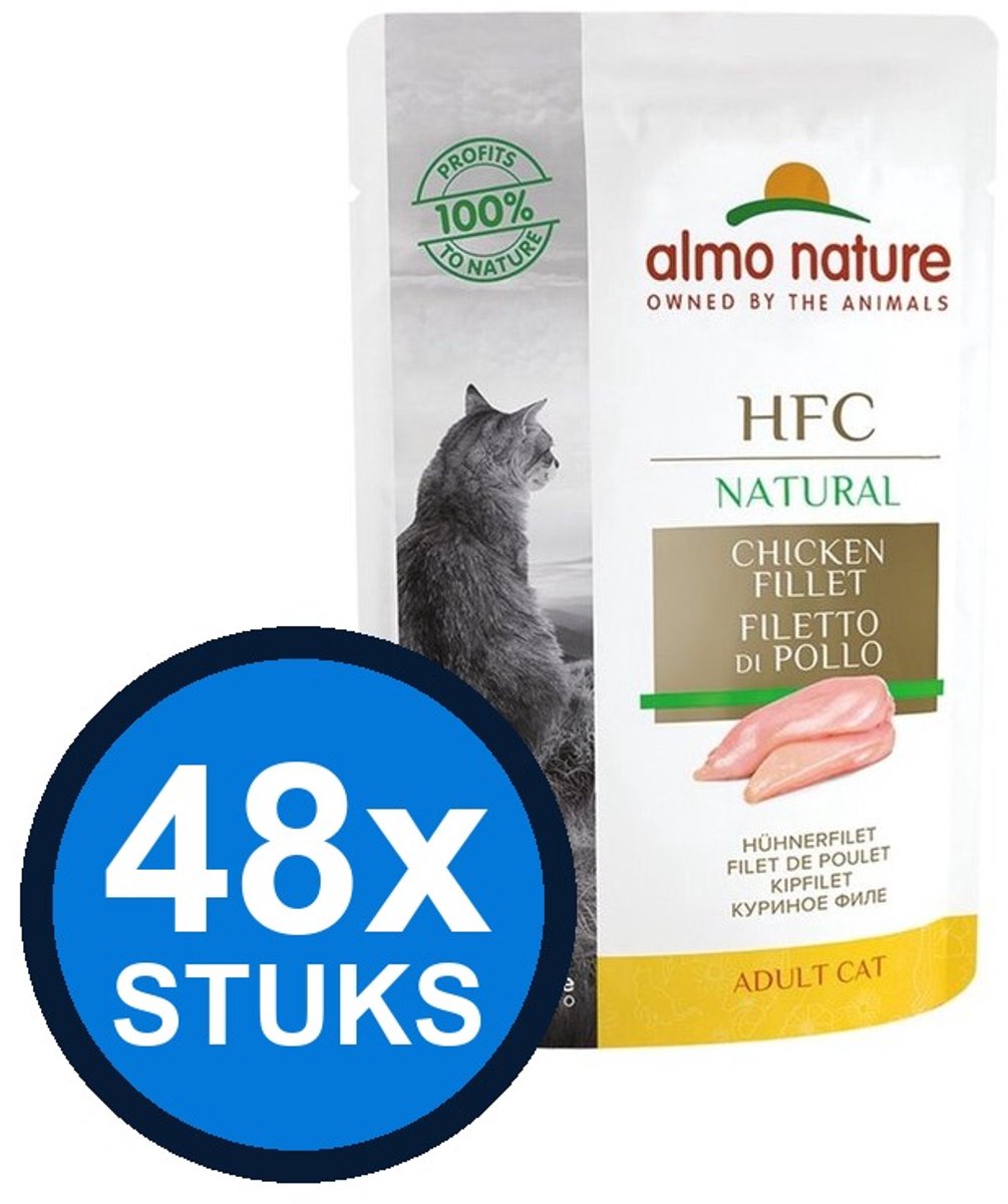 48x Almo Nature HFC - Kipfilet - Kattenvoer Maaltijdzakje - 55g
