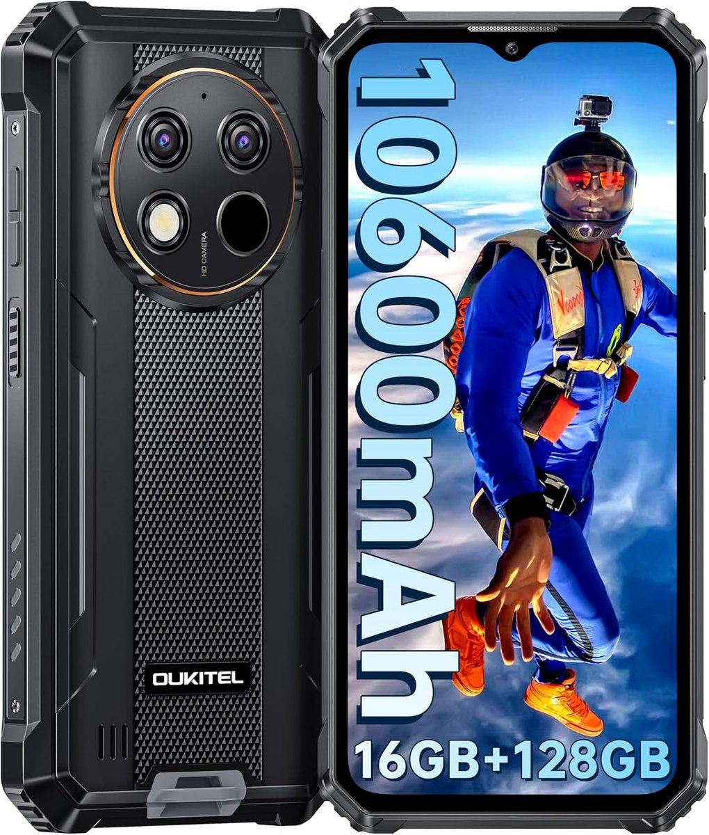 OUKITEL WP28S Outdoor Smartphone 16GB RAM-128GB ROM-10600mAh batterij-Android14-4G