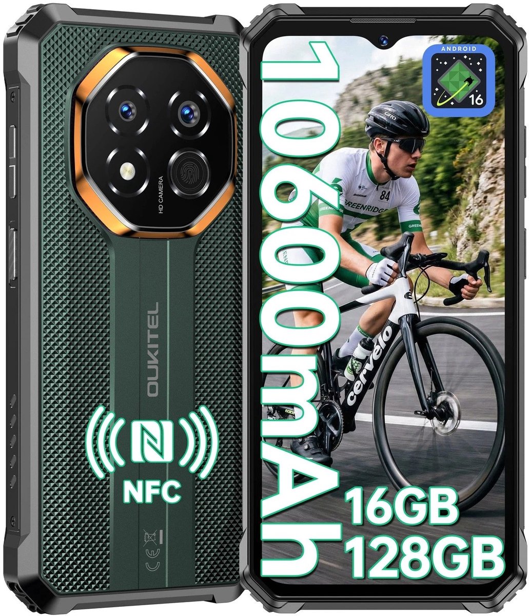 OUKITEL G7 Outdoor Smartphone Gemini AI -16GB RAM-128GB ROM-10600mAh batterij-64MP camera-Android16-4G