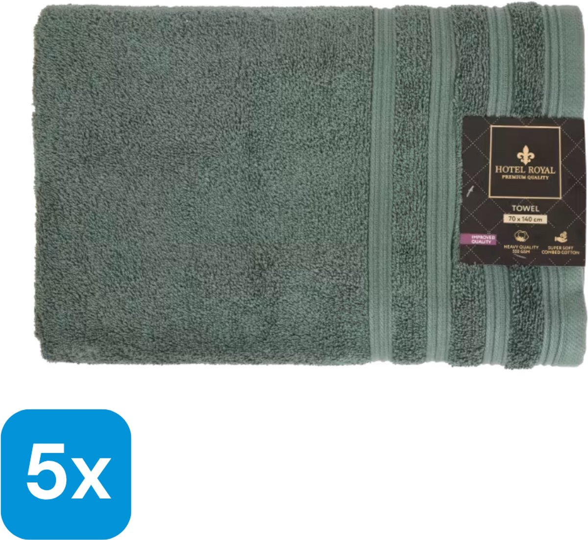 Hotel Royal | Handdoek 70 x 140 cm | Groen | Hotelkwaliteit | Katoen |