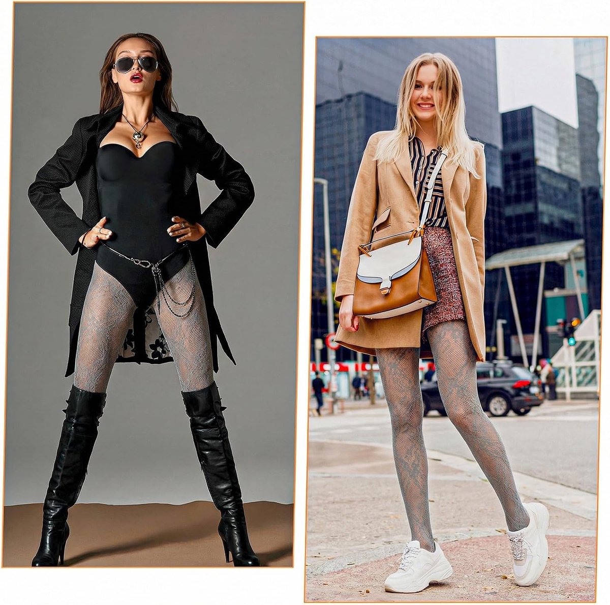 Damespanty met bloemenpatroon en kant, visnet tights in wit, elegante Lolita-stijl met holle details
