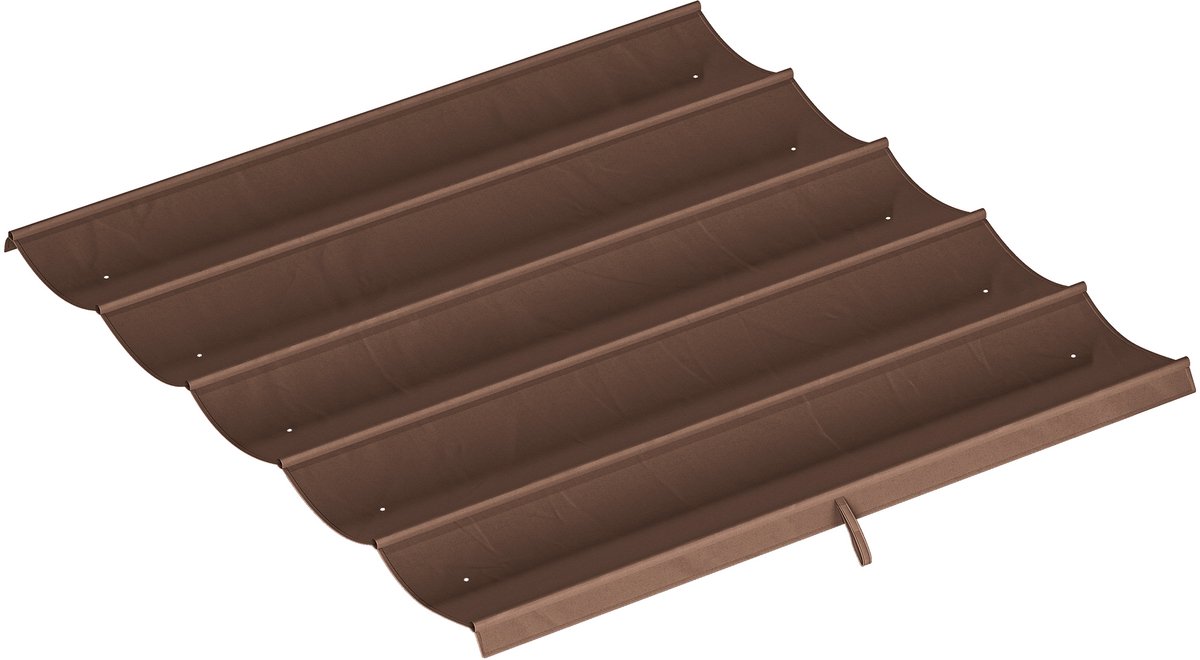 Uitschuifbare pergola/paviljoendak van 3 x 3 m - alleen het dak zelf is 250 x 255 cm - koffiekleur