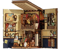 Lumann® Book Nook 344 stuks - Bouwpakketten volwassenen - Houten 3D Puzzel - DIY Bouwpakket Volwassenen en Volwassenen - Boekensteun - Boekenhouder - Miniatuur - A World Within The Frame
