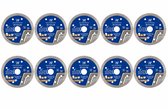 10 stuks Premium Diamant Zaagblad 125mm x 22,23mm - Extra Fijn (10mm Diamanthoogte) - Voor Harde Tegels & Keramiek