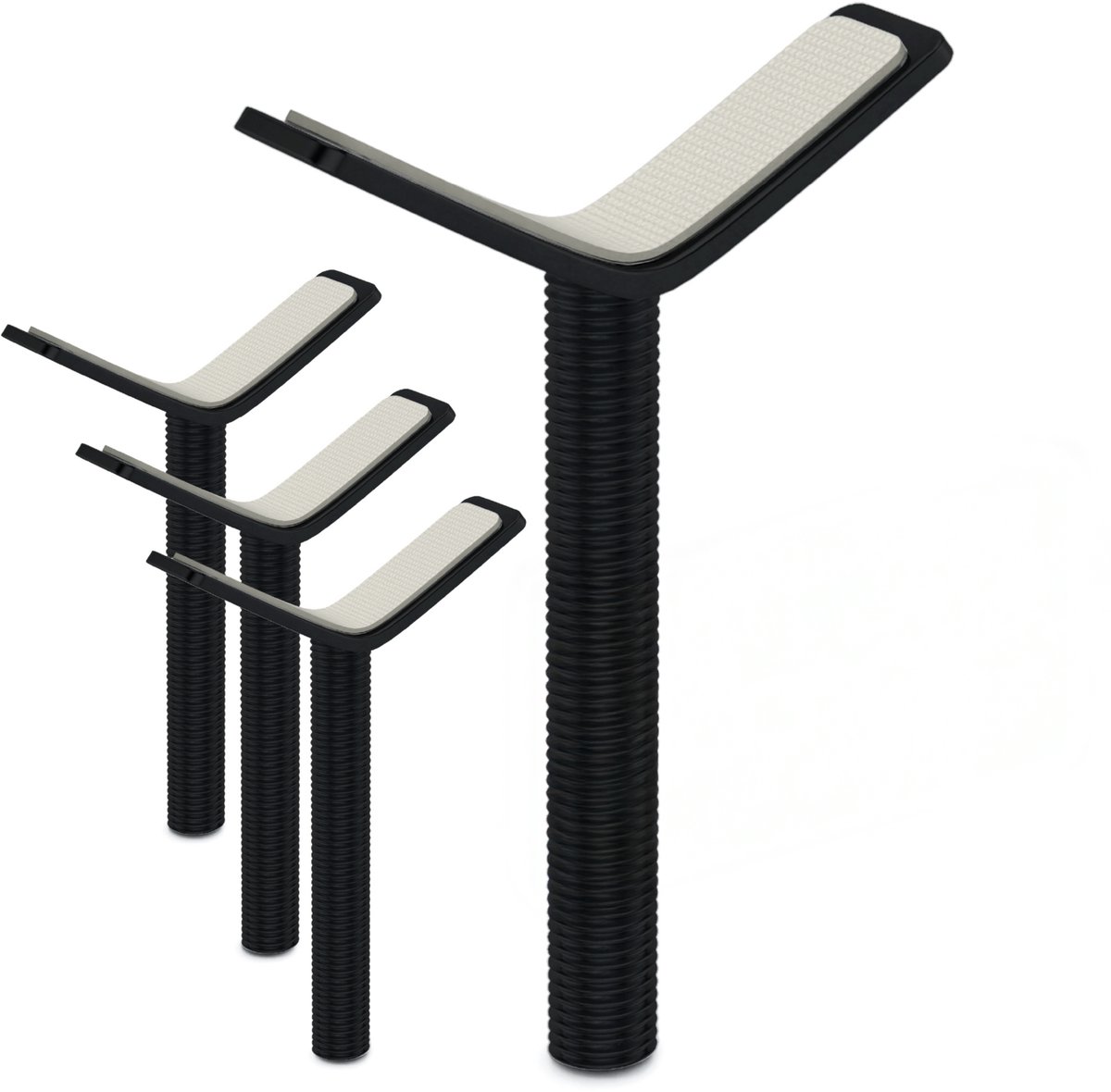BOMI Y-Adapter voor Traphekje | Set van 4 | Zwart | M10 | Voor Ronde Trapspijlen tot 60 mm | Bevestiging aan Trapleuning Zonder Boren | Merle & Mira