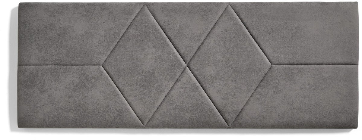 Hoofdbord Bed 120 Twee Ruiten Vlekbestendige Stof 152x57x5cm Grijs