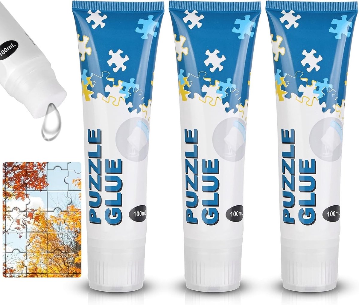 300 ml puzzellijm, vloeibare lijm voor puzzels van 4000 tot 7000 stukjes, ideaal voor volwassenen en kinderen, puzzelaccessoires en hobbybenodigdheden