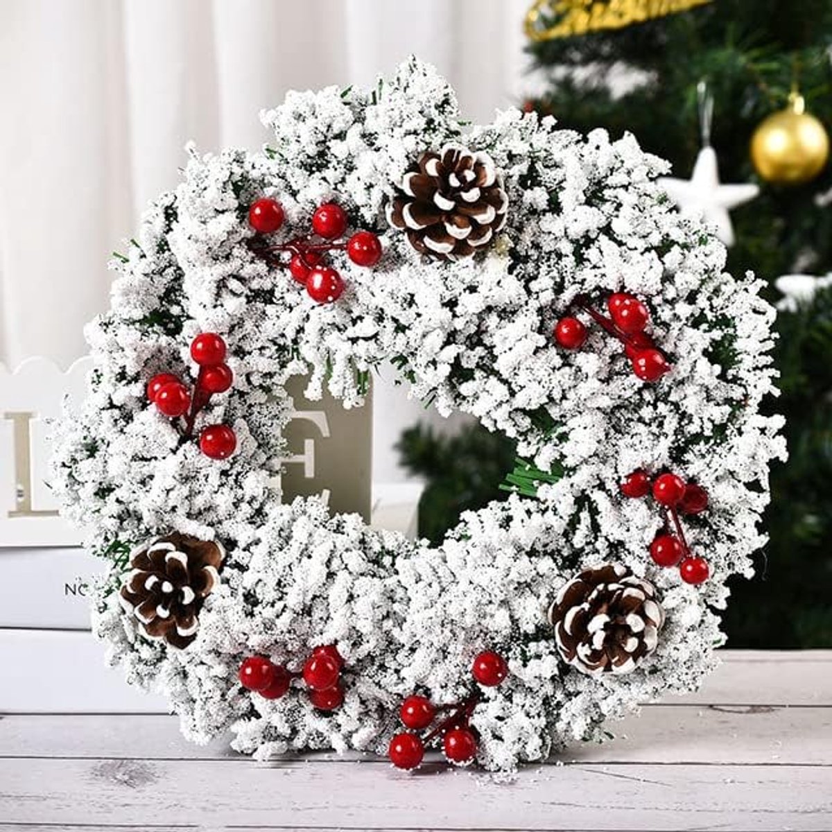 Casalora Kerstkrans - 30 cm - Herbruikbaar - Kunstkrans, decoratieve kerstkrans, handgemaakt