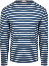 Armor-Lux T-shirt à manches longues lourd rayé bleu - Taille L - Homme - T-shirts décontractés