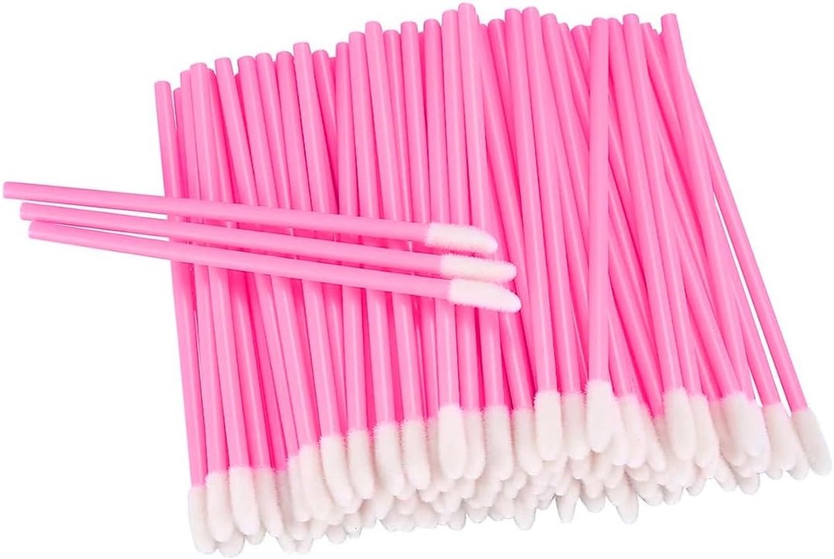 Verpakking van 100 Wegwerp Lipborstels voor Lipstick en Wenkbrauwmake-up - Schoonheidsaccessoires voor Professioneel Gebruik
