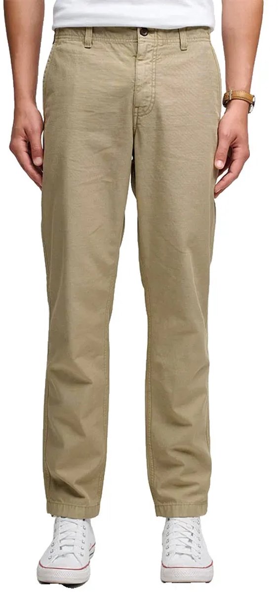 Superdry Tapered Washed Chino Broek 32 32 Man Beige