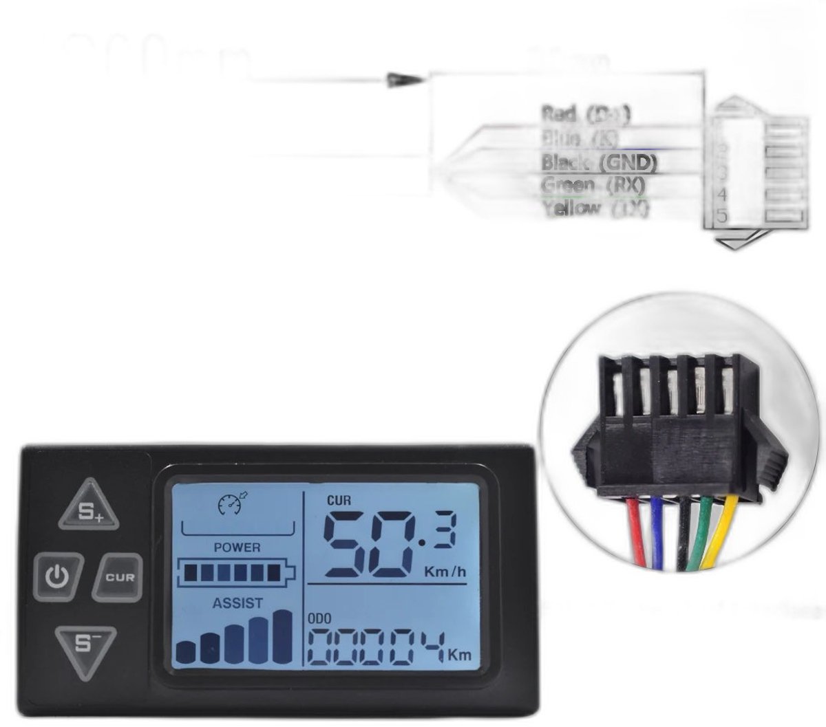 Currero Fatbike Scherm - LCD Display - Schermpje - E-Bike Accessoires - Elektrische Fiets - Dashboard - Snelheidsmeter - Kinderen & Volwassenen