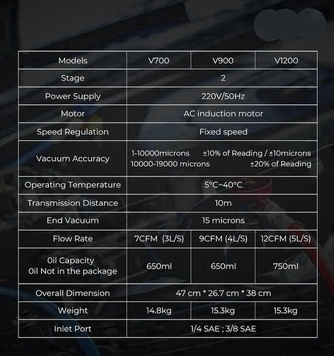 Vacuümpomp – Airconditioning Pomp – HVAC Pomp – Luchtpomp – Ontluchtingspomp – 3 Liter per Seconde Capaciteit – Touchscreen Bediening