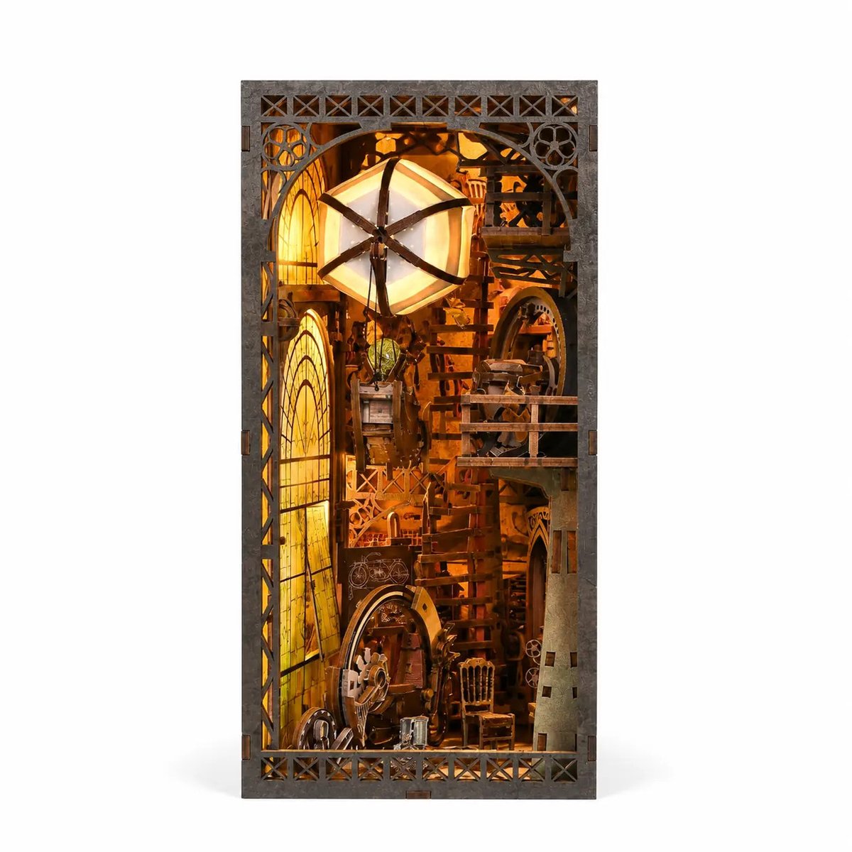 THAR Book Nook Miniatuurhuis - Uncle Peter's Warehouse - LED DIY Bouwset