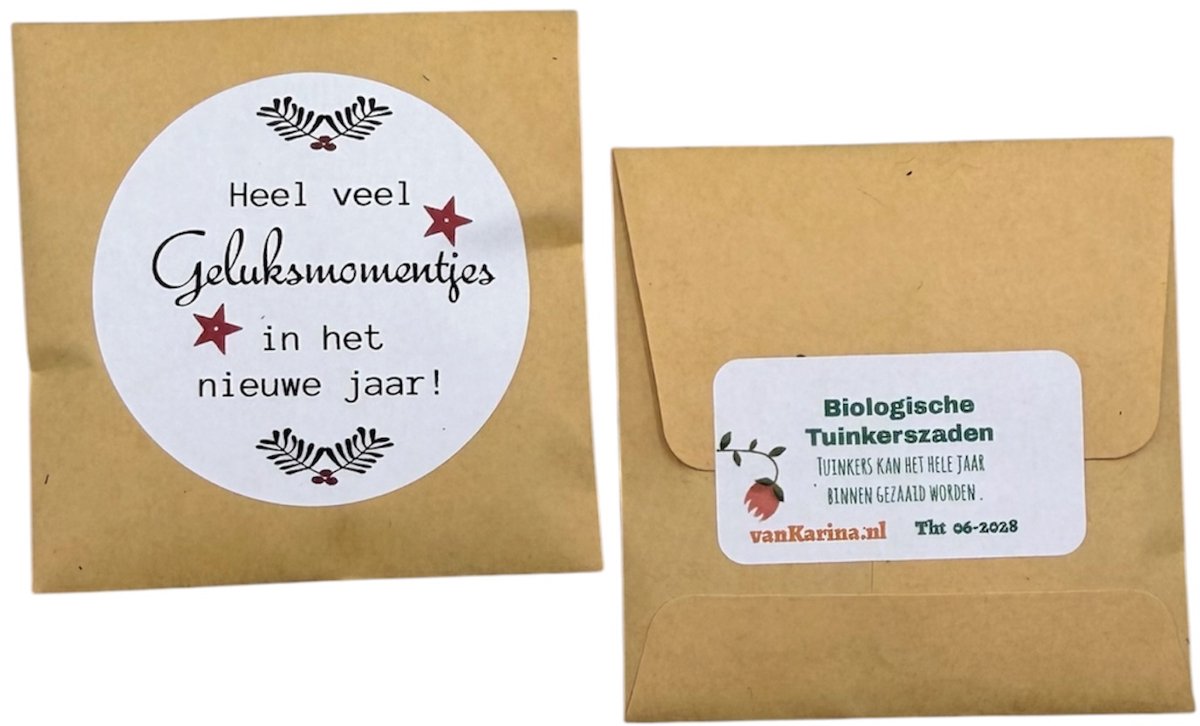 10 zakjes gevuld metTuinkerszaden, Tekst, Heel veel Geluksmomentjes in het nieuwe jaar!, Biologisch,kleine attentie, kleine kerstkadootjes,kerstdagen attentie collega's, bloemetje, vrolijk, green gift, bloemenzaden zakjes, mini zadenzakjes,