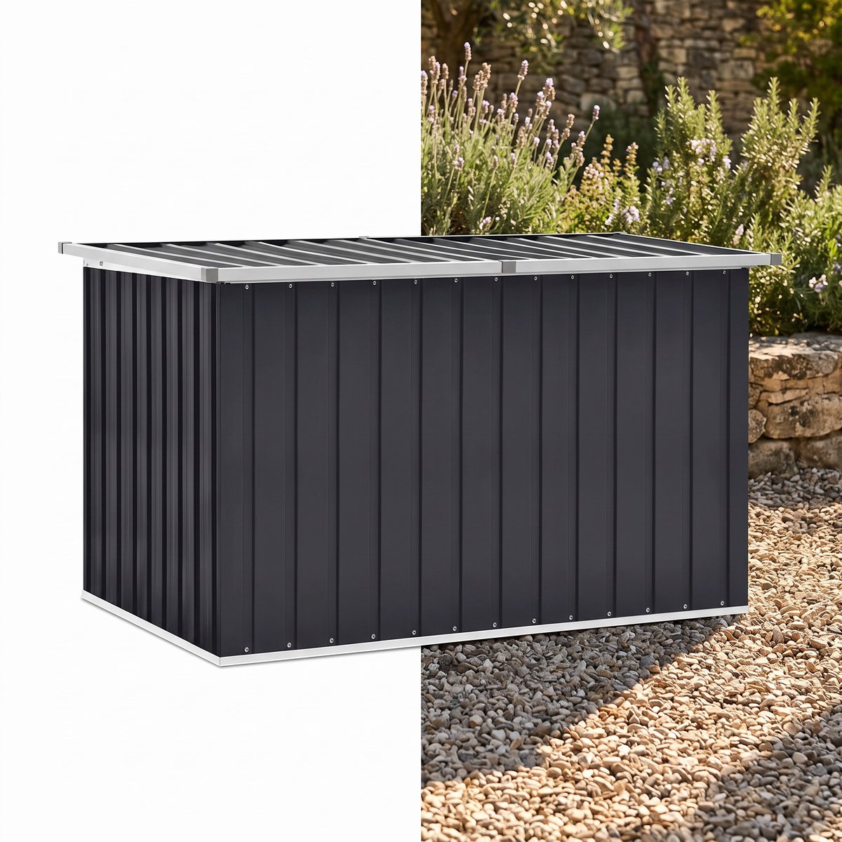 Tuinkist - Opbergbox voor buiten- Tuinbox - Opbergbox met kussen - weerbestendig - Teak