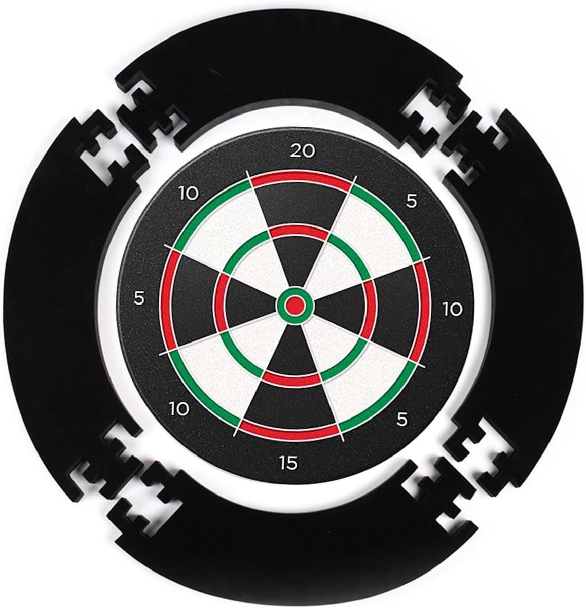 Dartboard beschermring, 5-delige surround voor dartbord, muurbescherming, dartcatcher ring, EVA dartbordrand voor optimale bescherming en duurzaamheid (zwart)