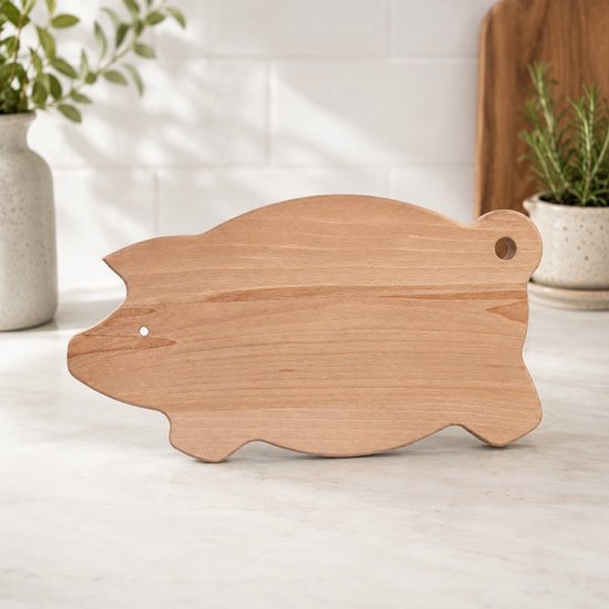 StadsPlanken Varken Borrelplank Geolied Beukenhout Snijplank Kaasplank en Serveerplank 29 x 15 cm