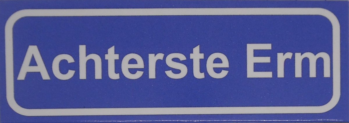 Souv© - koelkast magneet - plaatsnaam bord - kombord - souvenir - koelkastmagneetje - relatiegeschenk Achterste Erm