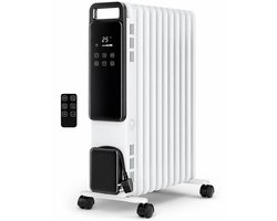 Olieradiator 2500W – 11 Ribben – 3 Warmtestanden – Digitale Thermostaat – 24 Uur Timer – Wit