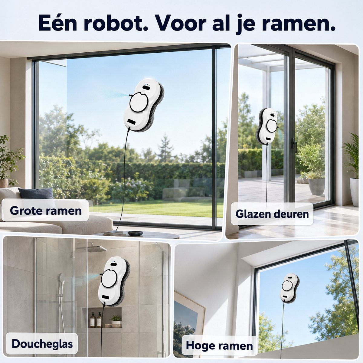 FEVEM Robot Ramenwasser - Sproeifunctie - Valbeveiliging - 10 Doeken thumbnail 4