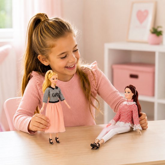 Isa's Friends® Poppenkleertjes - 5 Outfits voor poppen - Geschikt voor o.a Barbie - Setje 'Mila' van Isa's friends — afbeelding 2