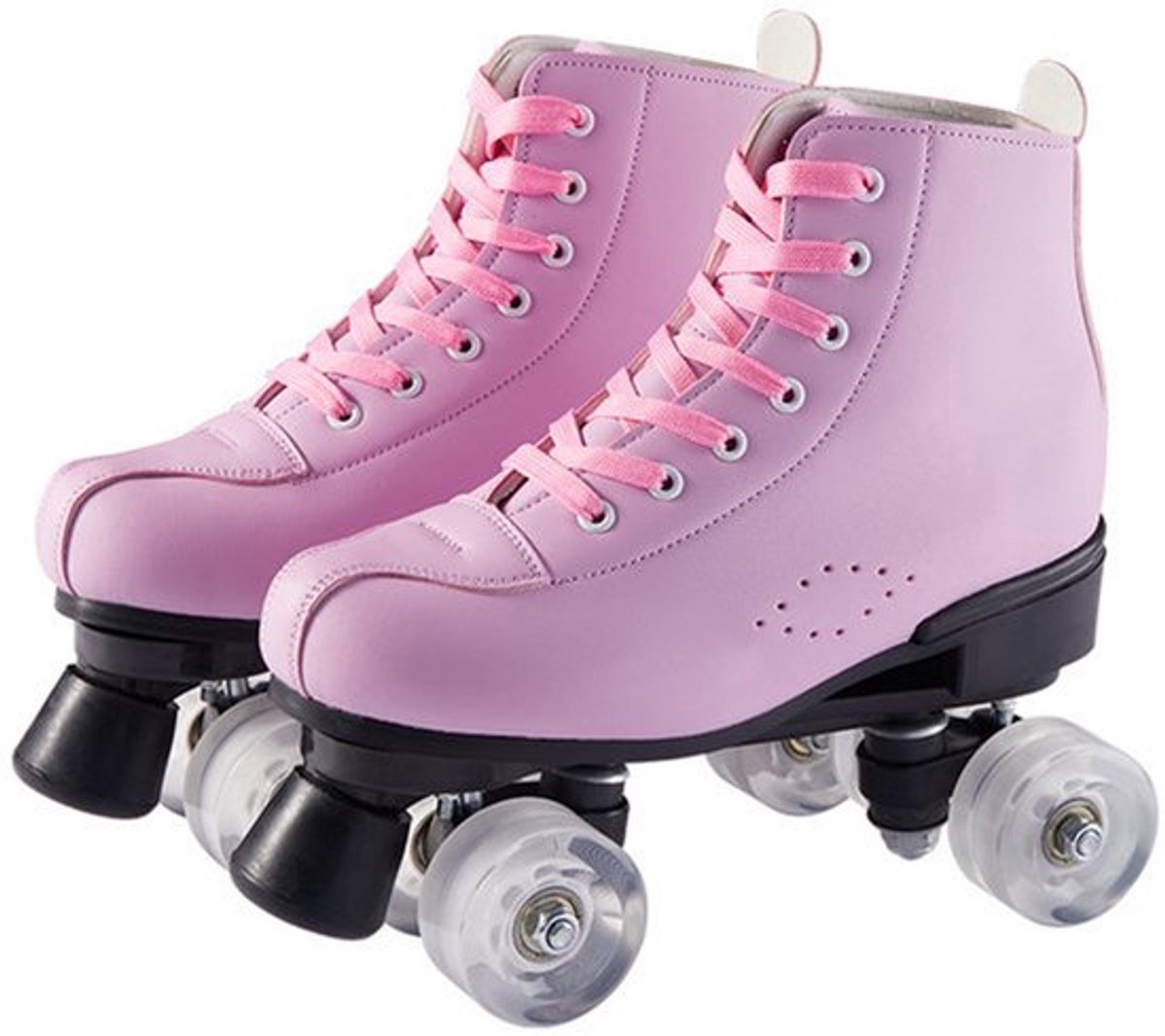 Rolschaatsen Enige Uitvoering - Vierwielige Flash-Schoenen - Witte Dubbele Rij Rolschaatsen - Voor Heren En Dames - Volwassenen Schaatsen