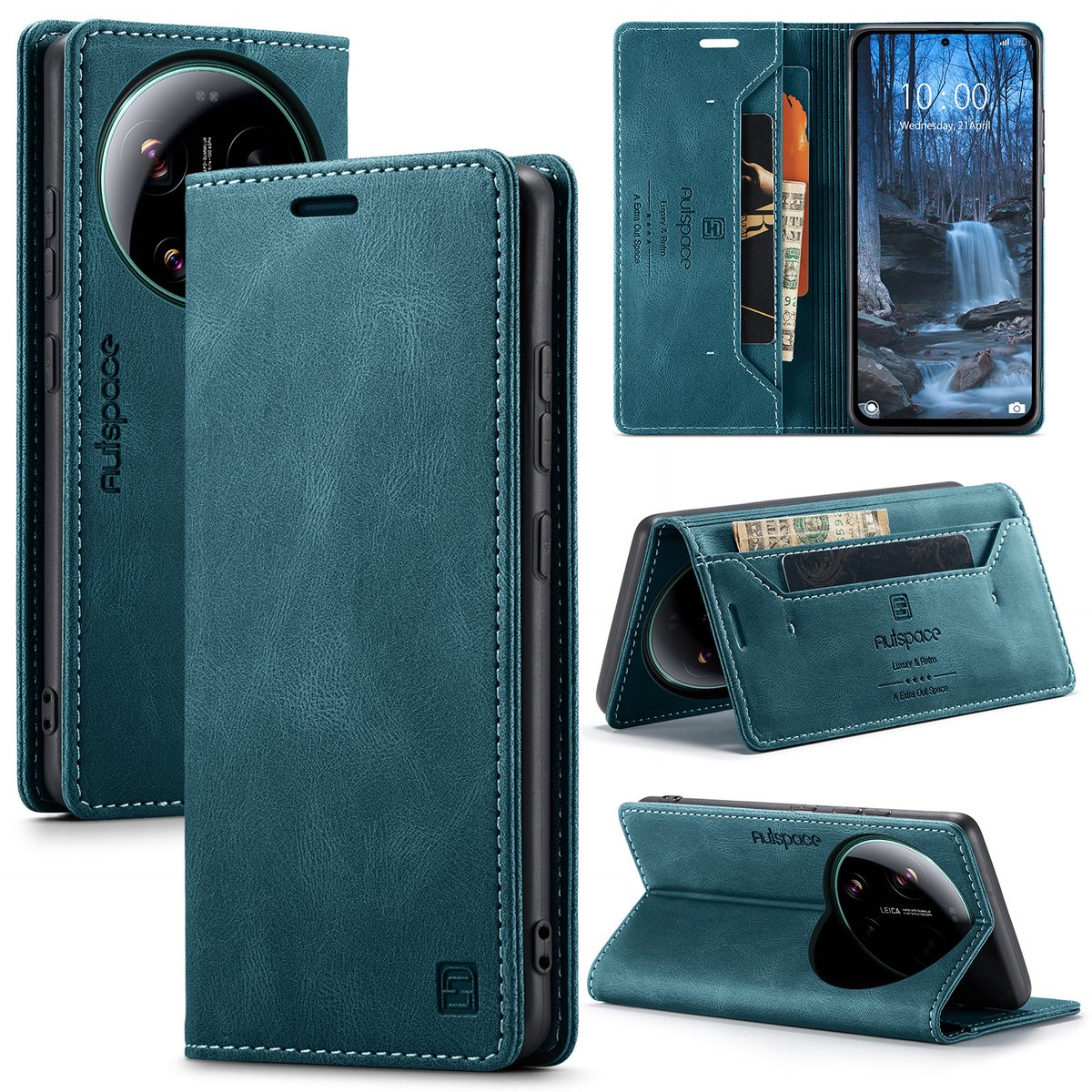 Luxe Flip Case met Anti-RFID Kaarthouder en Magneetsluiting voor Xiaomi 17 Ultra _ Blauw