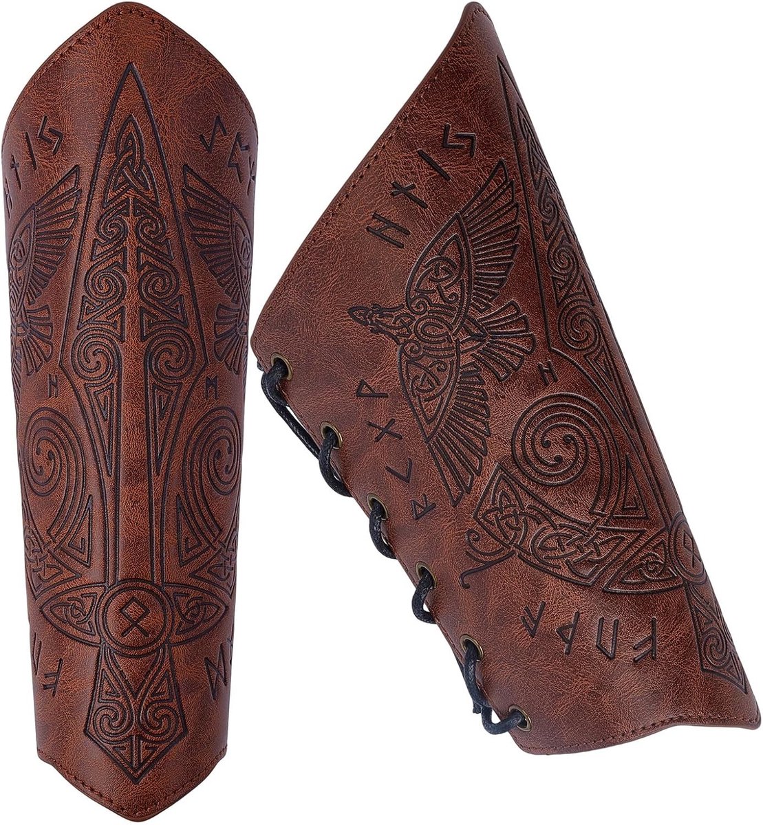 Middeleeuwse Leren Bracers met Draak Motief, Viking Arm Beschermers, Leren Handschoen Accessoires voor Mannen en Vrouwen, Perfect voor Kostuums en Cosplay