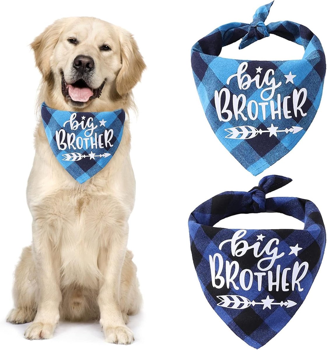 Hondenbandana - Katoen - Ademend - Zwart en Blauw