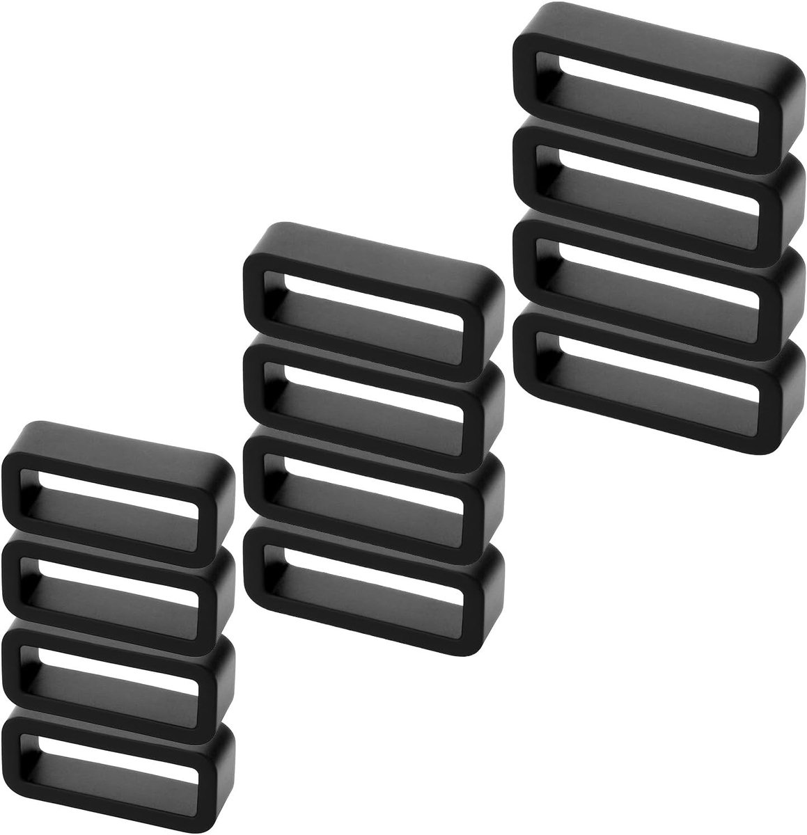 12 Stuks Siliconen Horlogeband Veerstangen, Bevestigingslussen en Houders voor Slimme Horloges, Vervangingsonderdelen (14mm, 16mm, 18mm)