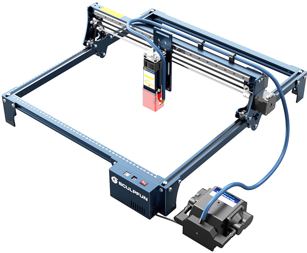 SCULPFUN S30 Pro 10W lasersnijder en -graveermachine, automatische luchtondersteuning, 0,06 x 0,08 mm laserfocus, 32-bit moederbord, 410 x 400 mm