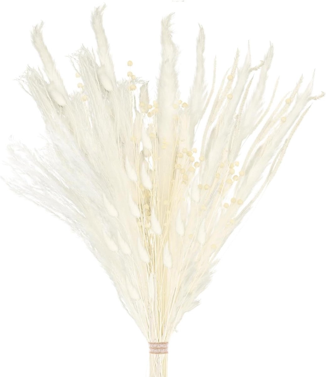 Boho Boeket met Dried Flowers, Pampas Grass en Rabbit Tails voor Sfeervolle Interieurs, Woonkamer en Slaapkamer Decoratie