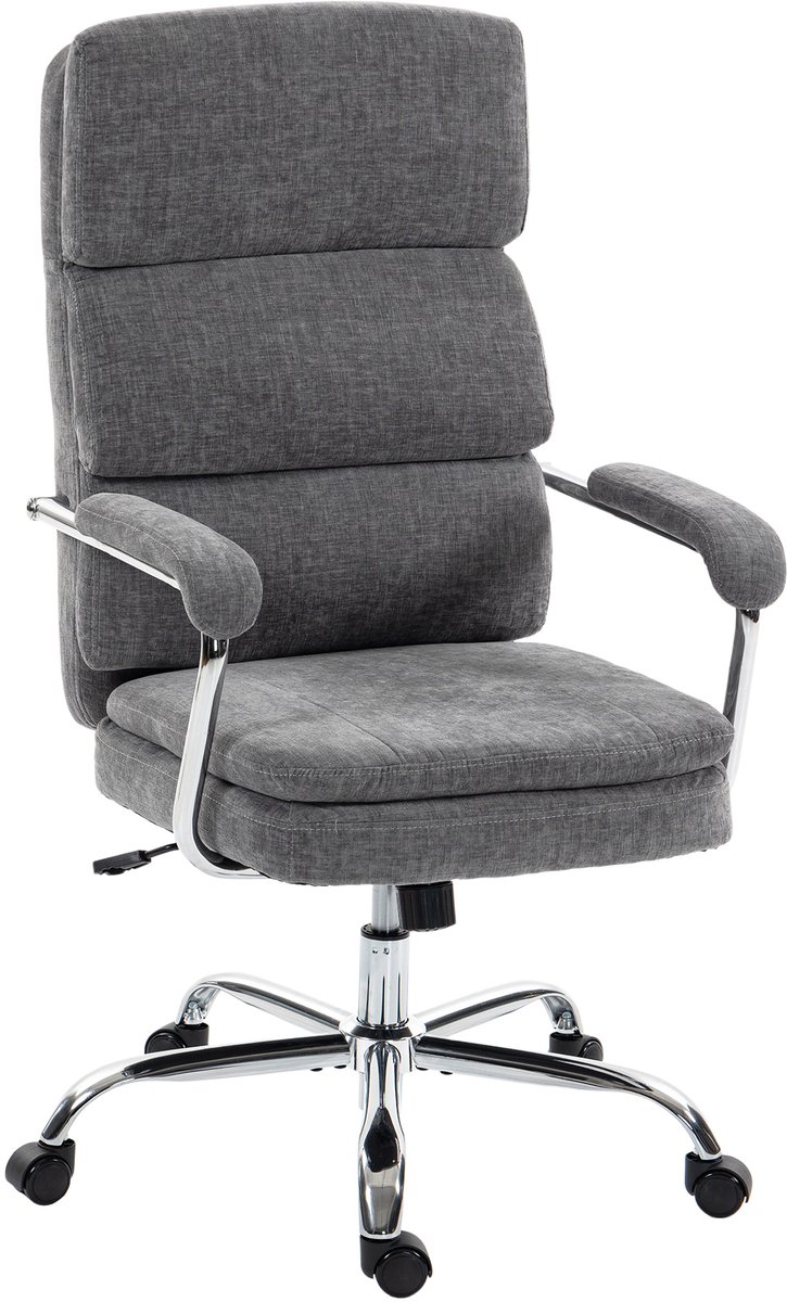 HOMCOM Office Chair-Polyester-72,5L x 65B x 118H cm-Grau