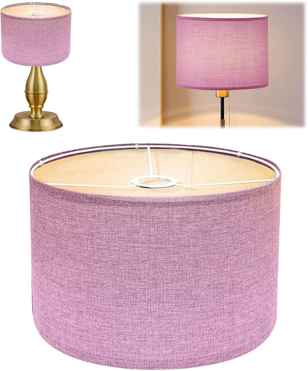 Lampenkap - Roze - Ø30 cm x H20 cm - Linnen Stoffen Lampenkap voor Staande Lamp en Hanglamp