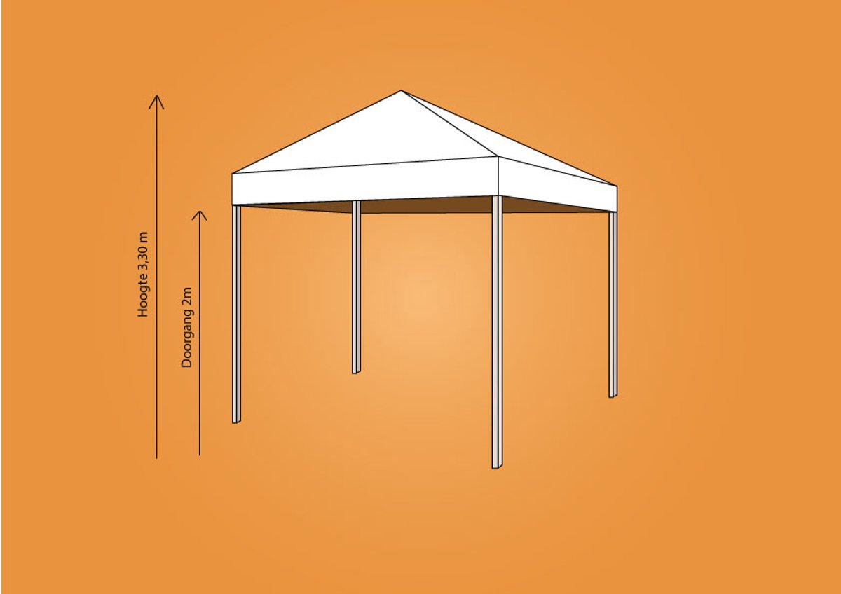 Ambisphere - Plooitent 3x3 - Vouwtent 3x3 - Easy Up 3x3 - ALU - Kleur: WIT