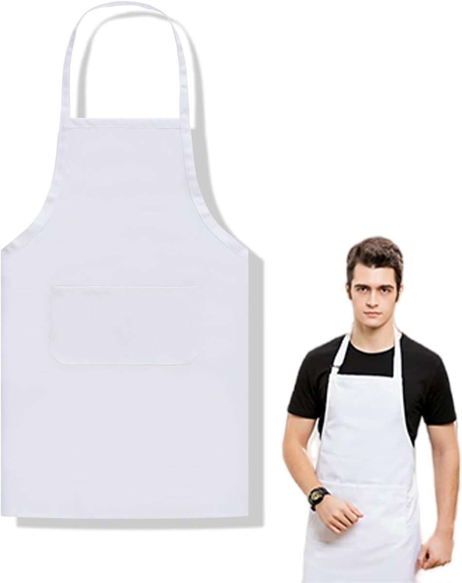 Kookschort voor volwassenen, verstelbaar en geschikt voor mannen en vrouwen, ideaal voor de keuken en bruiloften, met praktische zakken en duurzame stof