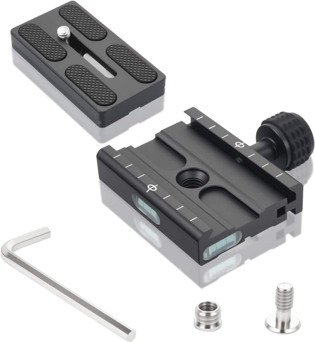 Magic arm klem - Zilver - 70 x 49,8 mm - Aluminium snelwisselplaatklem voor camera en statief